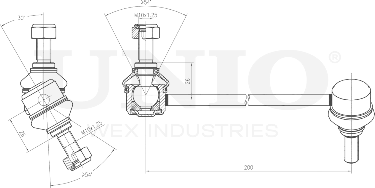 Тяга/стойка стабилизатора (Unio). Артикул SSP-50104
