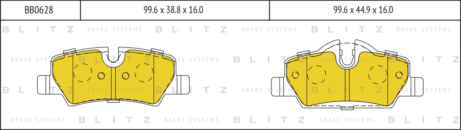 Колодки тормозные дисковые задние (Blitz). Артикул BB0628