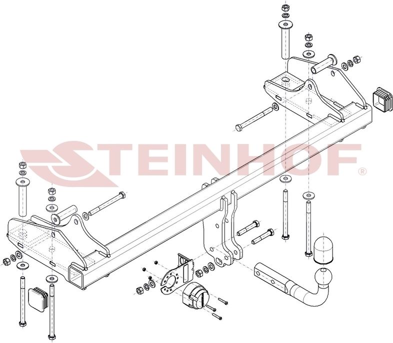 Фаркоп Steinhof для SsangYong Musso Grand 2019-2026. Артикул S-480