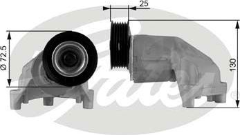 Натяжной ролик (натяжитель) приводного поликлинового ремня Gates DriveAlign®. Артикул T38272