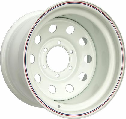 Колёсный диск OFF-ROAD Wheels стальной белый 6x139,7 10xR15 d84 ET-110 для Mitsubishi Pajero Sport I 1998-2008. Артикул 1510-63910WH-44