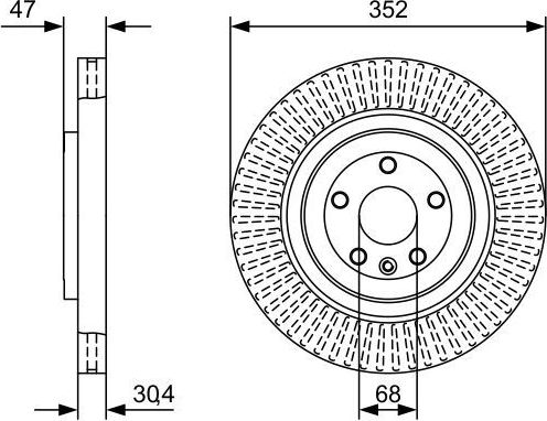 Тормозной диск Bosch передний для Ford Explorer V 2012-2015. Артикул 0 986 479 W53