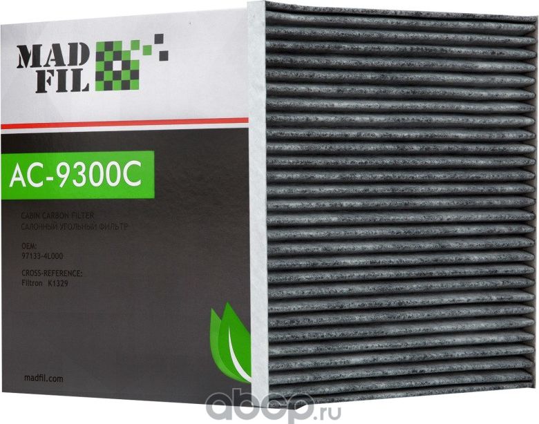 ФИЛЬТР САЛОННЫЙ HYUNDAI SOLARIS KIA RIO III УГОЛЬ (Madfil). Артикул AC9300C