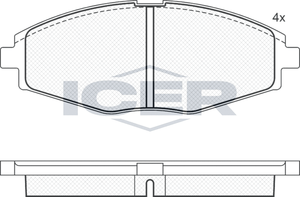 Тормозные колодки Icer передние для UZ-Daewoo Matiz 1998-2026. Артикул 181262