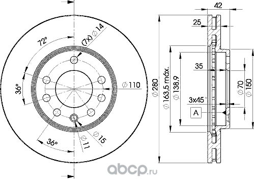 Диск тормозной (Icer). Артикул 78bd9060
