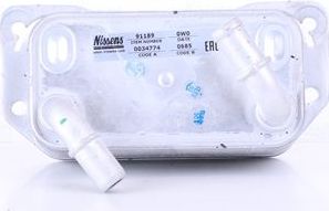 Радиатор масляный (маслоохладитель) для двигателя Nissens (алюминий). Артикул 91189