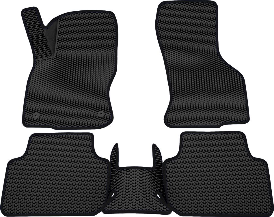 Коврики Rezkon 3D EVA Ромб резиновые для салона Skoda Octavia A8 2019-2026 Черный кант. Артикул 9230010401