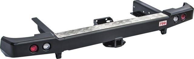 Бампер силовой РИФ задний с квадратом под фаркоп и фонарями, лифт 65 мм для УАЗ Пикап 2005-2026. Артикул RIF061-22150