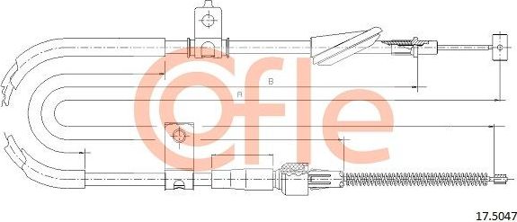 Трос ручника (тросик ручного тормоза) Cofle. Артикул 92.17.5047
