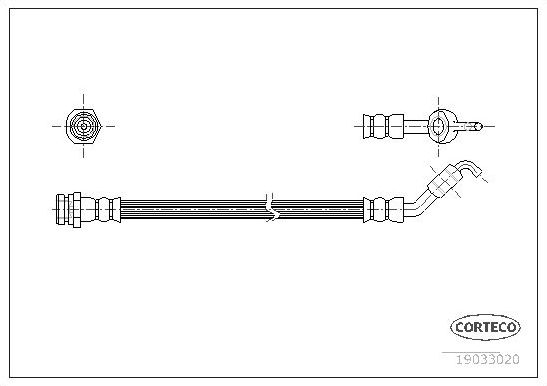 Тормозной шланг Corteco задний для Mazda Xedos 9 I 1993-2002. Артикул 19033020