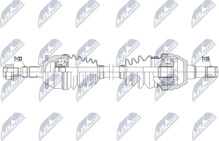 Полуось (привод в сборе, приводной вал) NTY. Артикул NPW-PL-069