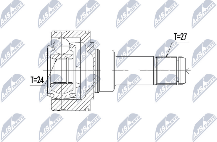 Полуось (привод в сборе, приводной вал) NTY. Артикул NPW-BM-071