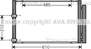 Радиатор кондиционера (конденсатор) AVA (алюминий). Артикул TO5429D