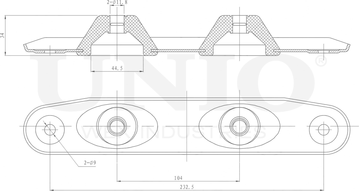 Крепление глушителя (Unio). Артикул RMP-12007