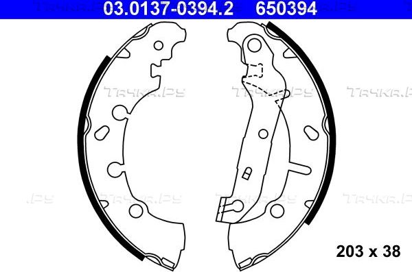 Тормозные колодки ATE задние для Ford Puma I 2000-2001. Артикул 03.0137-0394.2