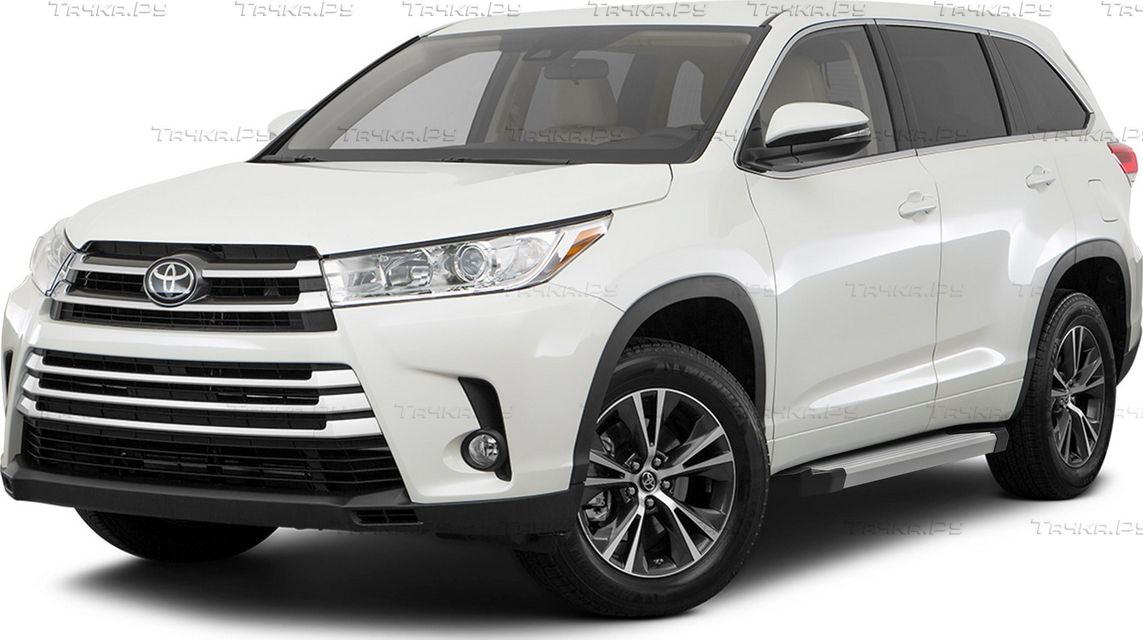 Пороги алюминиевые Rival Silver для Toyota Highlander U50 рестайлинг 2016-2020. Артикул F180AL.5706.1