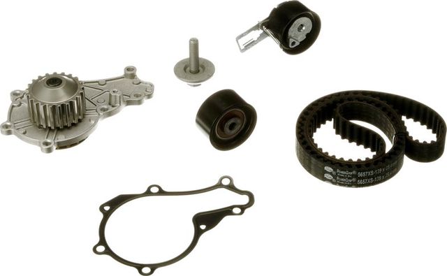 Помпа (водяной насос) с комплектом ремня ГРМ Gates PowerGrip™. Артикул KP15657XS