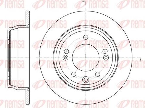 Тормозной диск Remsa задний для Kia Proceed I 2008-2013. Артикул 61105.00