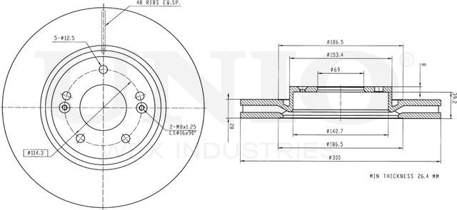 Диск тормозной (Unio). Артикул BRD-20012