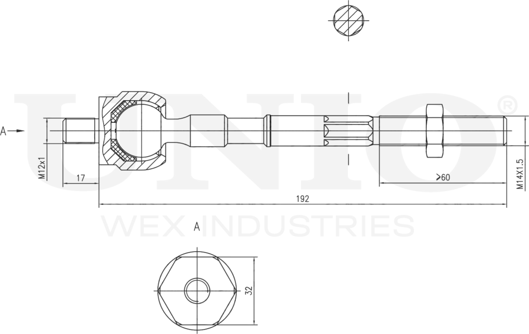 Тяга рулевая (Unio). Артикул SSP-30008