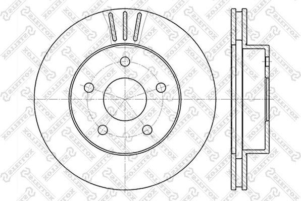 Тормозной диск Stellox передний для Jeep Cherokee II (XJ) 1996-2001. Артикул 6020-9303V-SX
