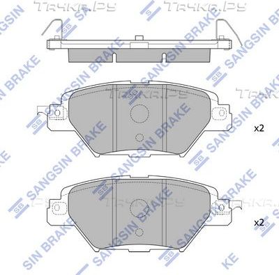 Тормозные колодки Sangsin Hi-Q задние для Mazda CX-9 II 2016-2026. Артикул SP4120