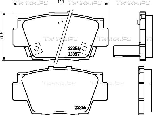 Тормозные колодки Hella NAO. Артикул 8DB 355 029-031