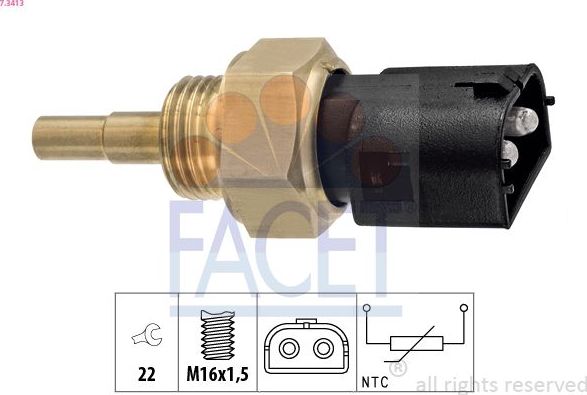 Датчик температуры охлаждающей жидкости Facet Made in Italy - OE Equivalent для Volvo  F10 1976-1995. Артикул 7.3413