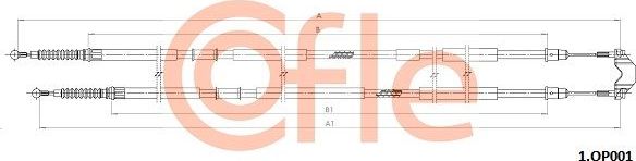 Трос ручника (тросик ручного тормоза) Cofle. Артикул 92.1.OP001