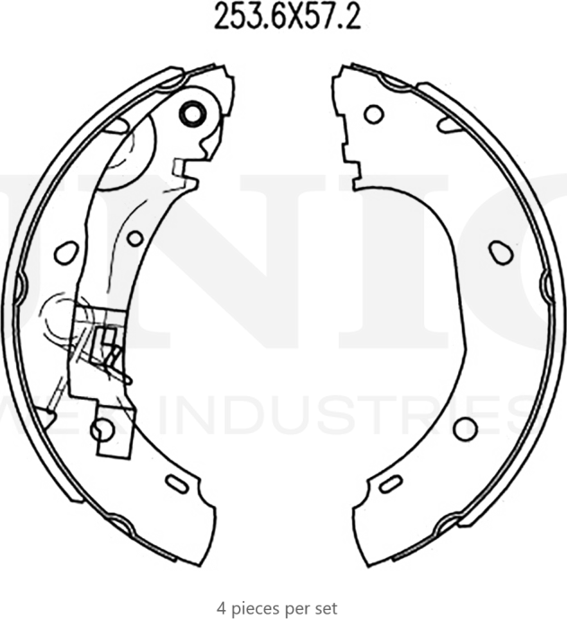 Колодки тормозные барабанные, комплект (Unio). Артикул BRP-10023