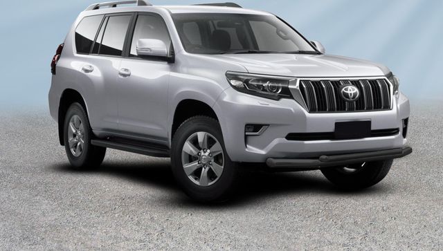 Защита Slitkoff переднего бампера d76+d57 двойная для Toyota Land Cruiser Prado 150 2й Рестайлинг 2017-2026 Черная. Артикул TOP17-002B