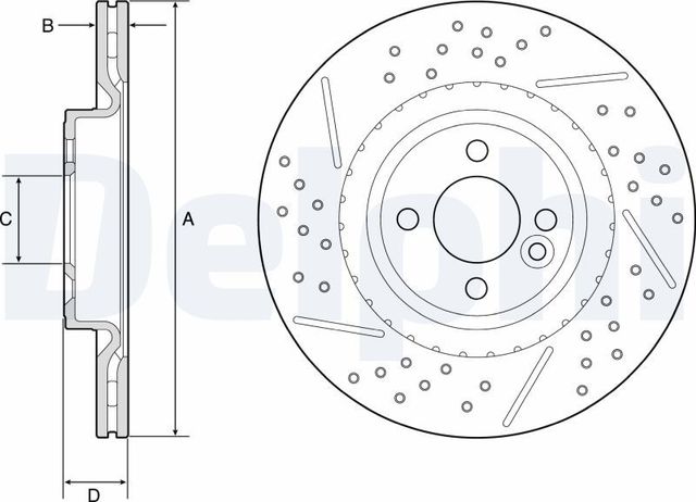 Тормозной диск Delphi передний для MINI Coupe R58 2010-2015. Артикул BG4789C