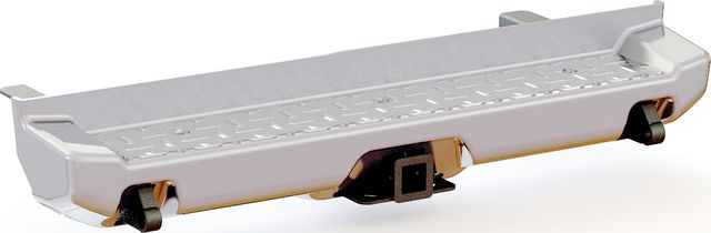 Бампер силовой задний АВС-Дизайн для УАЗ Pickup 2010-2026 с лифтом положения кузова 0-65 мм. УСИЛЕННЫЙ, с квадратом под фаркоп, белый. Артикул ABC.UAZ.RB.04W