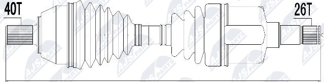 Полуось (привод в сборе, приводной вал) NTY. Артикул NPW-FR-050