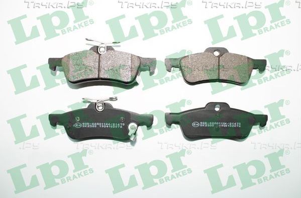 Тормозные колодки LPR задние для Honda Civic IX 2012-2016. Артикул 05P2076
