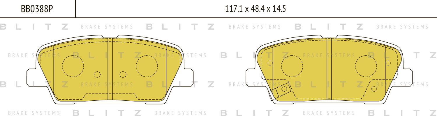 Колодки тормозные HYUNDAI/KIA GENESIS/MOHAVE 07- задн. (Blitz). Артикул BB0388P