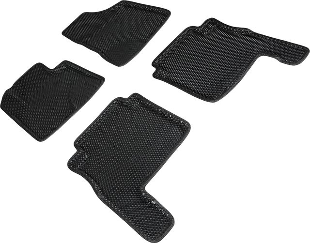 Коврики Seintex 3D EVA Ромб для салона Hyundai Santa Fe II рестайлинг 2010-2012 ЧЕРНЫЕ. Артикул 95287