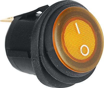 Переключатель РИФ включения/выключения круглый влагозащищенный с оранжевой подсветкой. Артикул RIF22-1-5106200