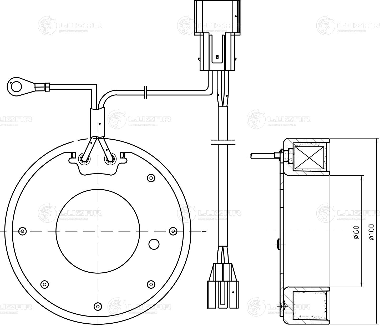 Муфта компрессора кондиционера Luzar. Артикул LMCC 0805