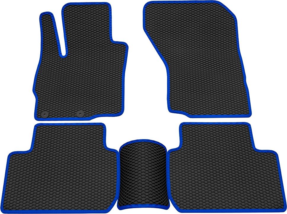Коврики Rezkon EVA для салона Mitsubishi Outlander III 2012-2026 Синий кант. Артикул 9024015103