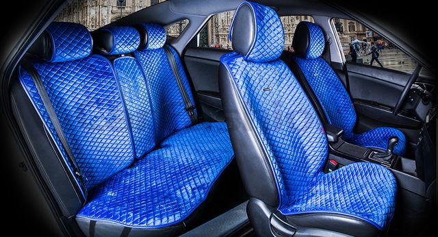 Накидки универсальные CarFashion City Plus для авто, цвет Синий/Синий. Артикул 22473
