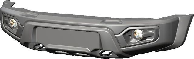 Бампер передний АВС-Дизайн для УАЗ Cargo 2005-2026. ЛЁГКИЙ, с оптикой, под покраску. Артикул ABC.UAZ.FB.18P