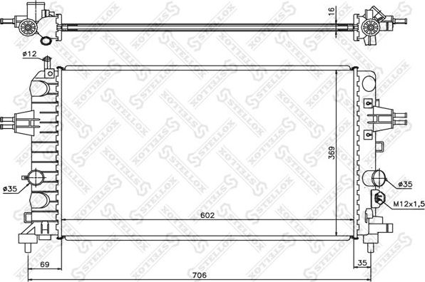 Радиатор охлаждения двигателя Stellox. Артикул 10-25176-SX
