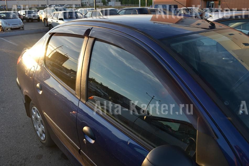 Дефлекторы Cobra Tuning для окон Peugeot 206 седан, хэтчбек 1998-2007. Артикул P10205