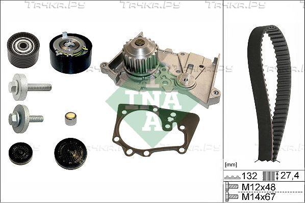 Помпа (водяной насос) с комплектом ремня ГРМ Ina для Renault Megane IV 2010-2026. Артикул 530 0639 30