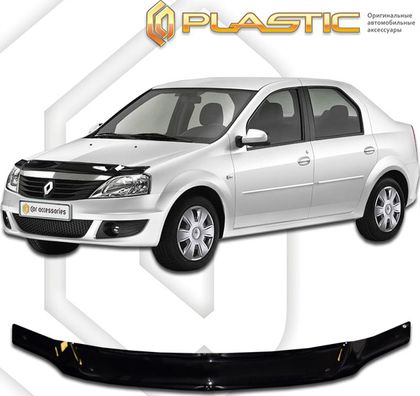 Дефлектор СА Пластик для капота (Classic черный) Renault Logan 2010-2012. Артикул 2010010103927