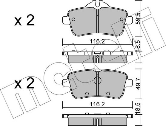 Тормозные колодки Metelli. Артикул 22-0968-0