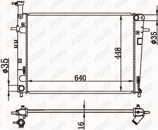 Радиатор охлаждения для Hyundai Tucson/Kia Sportage (04-) G MT (тип Halla) (Fehu). Артикул frc1440