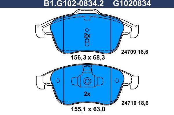 Тормозные колодки Galfer. Артикул B1.G102-0834.2