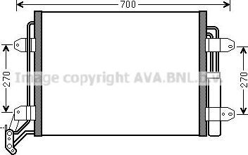 Радиатор кондиционера (конденсатор) AVA для Volkswagen Tiguan I 2007-2018. Артикул VN5291D
